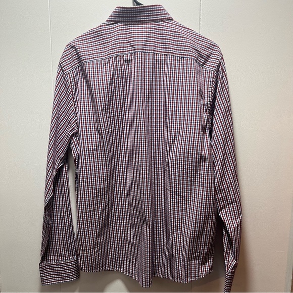 Untuckit Shirt Blue Red White Gingham Check Men's Size Medium Long Sleeve - Picture 5 of 5